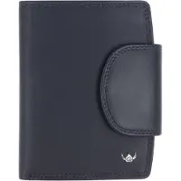 Golden Head Leder Geldbörse Polo RFID Protect Kombischeintasche mit Riegel 1439 Marineblau dunkelblau