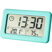 Mc star Mini Digitaluhr Temperatur Luft feuchtigkeit tragbare Tisch uhr Thermometer Hygrometer 12/24h batterie betriebene LED-Uhr, blau