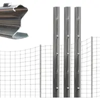 Baumarktplus Z-Profil Zaunpfosten 150 cm feuerverzinkt 20x Zaunpfähle 1.5 mm Stärke gestan...