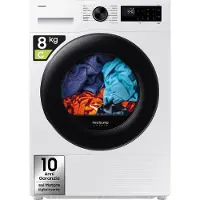 Samsung Asciugatrice Crystal EcoDry 8 kg Cl. C, Freistehend, Frontlader, Wärmepumpe, Weiß, Drehregler, Berührung, Rechts