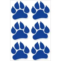 Easydruck24de 6er Set Aufkleber Tier-Pfoten-Abdruck I kfz_491 blau I 5 x 5 cm I Hunde-Pfoten Katzen-Pfoten I für Kfz Motorrad Roller Laptop Handy I wetterfest