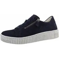 Gabor Damen Low-Top Sneaker, Frauen Halbschuhe,Freizeitschuhe,Turnschuhe,Laufschuhe,schnürschuhe,schnürer,Atlantik (grau),40.5 EU / 7 UK