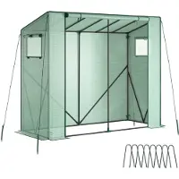 TecTake Foliengewächshaus Anton wetterfest und UV-beständig 200 x 77 x 170 cm, inklusive Befestigungsmaterial