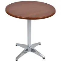DELUKE Bistrotisch VIDOL Ø70cm Rund Dunkelbraun Holz Cafétisch Bartisch Gartentisch Outdoor-Esstisch