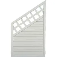 Tetzner & Jentzsch T&J Sichtschutzzaun LIGHTLINE mit Dekorgitter Ecke weiß Sichtschutz Lamellenzaun, 90x150/90 cm, Ecke rechts