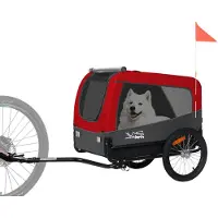 Tiggo VS Pets L Hundeanhänger groß Fahrradanhänger für mittelgroße und große Hunde bis 35 kg, Klappbar,