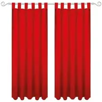 Bestgoodies Dekoschal Ellen Schlaufen Blickdicht 2er Pack 140 cm x 225 cm Rot