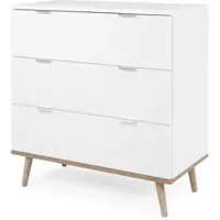 Furn.Design Schubkastenkommode "Lundby" weiß mit Eiche Sonoma 80 x 87 cm, Kommode skandinavisch