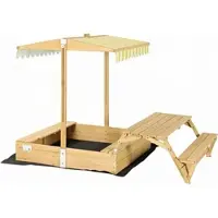 Needs&wants® Sandkasten Sunplaya5 mit Dach und Picknickgarnitur
