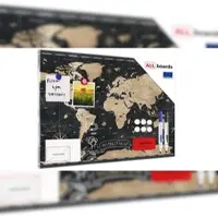Allboards Metallische Magnettafel WELTKARTE SCHWARZ 60x40cm Memoboard für jede Art von Magneten Magnetpinnwand + 4 Marker, 10 Magnete und Schwamm