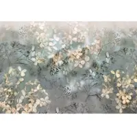 Erismann Florale Tapete Transparent Vlies Fototapete mit Blumen im Herbst Moderne Blumentapete in Grau Blau Beige für Esszimmer und Schlafzimmer