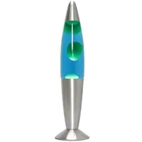 Licht-Erlebnisse Lavalampe EEK G Ø 8.6 x (H)36 cm in Silber Grün Blau | Gr.: onesize