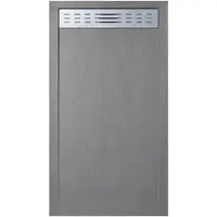Frascio New Tecnology Duschwanne 70X115 cm mit Line Slim-SeitengitterGrau RAL 7037mit Abfluss