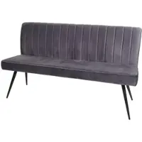 BERLINLODGE Sitzbank 90x160x60cm Sitzhöhe 48cm Rückenlehne Samt Metall 160cm Dunkelgrau