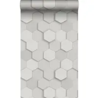Origin Luxury Wallcoverings Tapete 3D Wabenmuster Hellgrau 53 Cm X 1005 Cm 347850