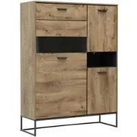 Wohn-Concept Manhattan Vitrine Holzwerkstoff/Metall Haveleiche Cognac/Graphit