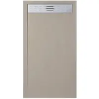 Frascio New Tecnology Duschwanne 70X140 cm mit Seitlicher Gitterlinie Slim Mokka Ral 1001 mit Abfluss