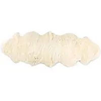 Fellhof Lammfell doppelt naturweiss ca. 190x60x5 cm - beige
