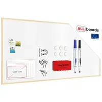 Allboards Magnetisches Whiteboard mit Naturholzrahmen 200x100cm
