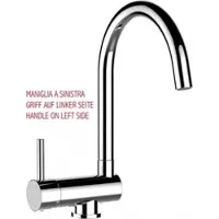 VIZIO Wasserhahn Vorfenster Küchenarmatur Umklappbar 6 CM LINKER HEBEL mit 360° Schwenkbarem U Auslauf Verchromt