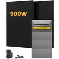 Anker SOLIX Solarbank 3 E2700 Pro, mit 2 x 450W Bifaziale Solarmodule, by Powerness - 10.8kWh / 1 x Smart Meter / Standardversand