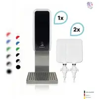 Blanc HYGIENIC SET: Desinfektionsspender SENSOR Cosmos (berührungslos) +2x1L Händedesinfektion+Edelstahlhalterung mit Auffangschale Wandmontage