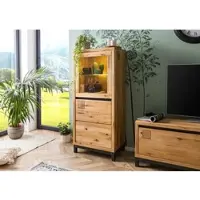 MASSIVMOEBEL24.DE Vitrine Wildeiche 65x40x148 natur geölt VILLANDERS #104