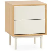 VS VENTA-STOCK NACHTTISCH Cuzco 2 schubladen Eichenfarbe/grau