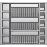 Sotech ORGA-BOX Multi-Gewürzgläsereinsatz Gewürzdoseneinsatz 515 x 40 x 473 mm Silbergrau Für Blum 60er Korpusbreite