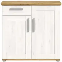 Inn.Furn Kommode "Mirano" in weiß Lärche und Eiche Artisan Landhaus Sideboard 95 cm