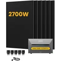 Anker SOLIX Solarbank 3 E2700 Pro Solaranlage, mit 6 x 450W Bifazialen Solarmodulen, by Powerness - 2.7kWh / 5 x Smart Plug / Standardversand