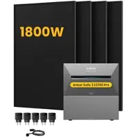 Anker SOLIX Solarbank 3 E2700 Pro, mit 4 x 450 Bifaziale Solarmodule, by Powerness - 5.4kWh / 5 x Smart Plug / Powerness Express (Lieferzeit: 5-14 Werktage)