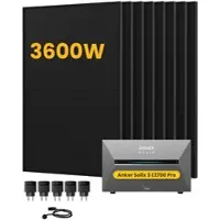 Anker SOLIX Solarbank 3 E2700 Pro Solaranlage, mit 8 x 450W Bifazialen Solarmodulen, by Powerness - 2.7kWh / 5 x Smart Plug / Standardversand