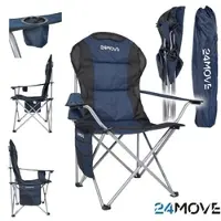 24MOVE Campingstuhl Salvador faltbar Camping Klappstuhl gepolstert inkl. Tragetasche, bis 150kg belastbar, blau