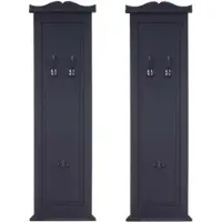 BERLINLODGE Garderobe 2er-Set 109x28x5,5cm Wandhaken Holz Dunkelgrau Lackiert