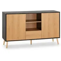 VS VENTA-STOCK SIDEBOARD Apolo 2 Türen 1 Schublade, Schwarz/Holzfarbe
