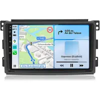 AWESAFE 9 Zoll Android Autoradio für Smart Fortwo 451 2005-2010 4GB 64GB Carplay Android Auto GPS Navi WLAN Bluetooth 2-DIN mit DSP