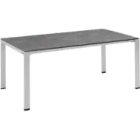 Kettler Tisch Set Float Silber Gestell 180 x 95 und Schieferplatte 180 x 95