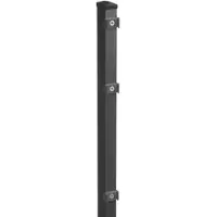 MR-Zaun Pfosten anthrazit RAL 7016 zum Einbetonieren, Flacheisenleiste, Anthrazitgrau, 2.430 mm