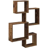 vidaXL Wandwürfelregale Wandhalterung Altholz 64 x 13,5 x 91,5 cm