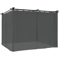 Syfax Pavillon mit Vorhängen Anthrazit 3x3 m Stahl