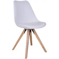 Ebuy24 Benno Esszimmerstuhl als Schalenstuhl weiss PolyurethanKunstleder, natur Beine.
