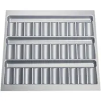 Sotech ORGA-BOX Gewürzgläsereinsatz 513 x 473 x 28 mm Silbergrau Gewürzdoseneinsatz Für 60er Korpusbreite