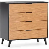 VS VENTA-STOCK KOMMODE Denis 80/80/40 Schwarz/Holzfarbe