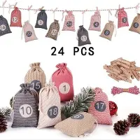 OEM Kleiner Geschenkbeutel mit Ablaufkalender und Lanyard, gemischte Farben, ideal für Alltag und Feiertage, Weihnachten und Wohnaccessoires, Geschenkbeutel, exklusiv für Weihnachten