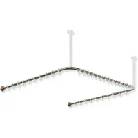 Hewi Vorhangstange System 900, Edelstahl PVD Kupfer glänzend, Achsmaß 1187 x 1175 x 1187 mm, 34 Ringe aus POM, kürzbar