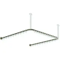 Hewi Vorhangstange System 900, Edelstahl PVD Bronze gebürstet, Achsmaß 1.187 x 1.175 x 1.187 mm, 34 Ringe aus weißem POM, Stangendurchmesser 25 mm