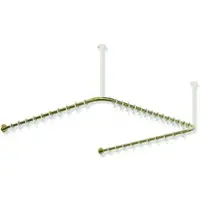 Hewi Vorhangstange System 900, Edelstahl PVD Gold glänzend, Achsmaß 1187 x 1175 x 1187 mm, 34 Ringe, kürzbar