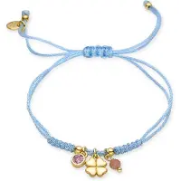 Luxenter Sterling Silber 925 Armband mit rosa Zirkonia in 18K Gelbgold beendet - Douala
