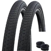 Bike-parts 2 x Schwalbe Big Ben Plus Fahrradreifen Performance Double Defense GreenGuard ADDIX E-50 Schwarz+Reflex 55-584 (27.5 x 2.15") inkl. maxxi4you Reifenheber